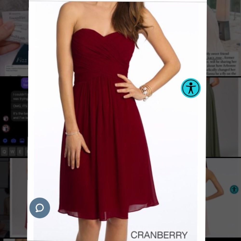 Red (Cranberry) Camille La Vie strapless dress. Never worn. New With Tags Size 4
